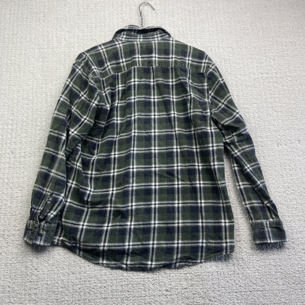 Ranch Gear Flannel Lumberjack Button Shirt Forest Green Western Men Sz M - Picture 10 of 13